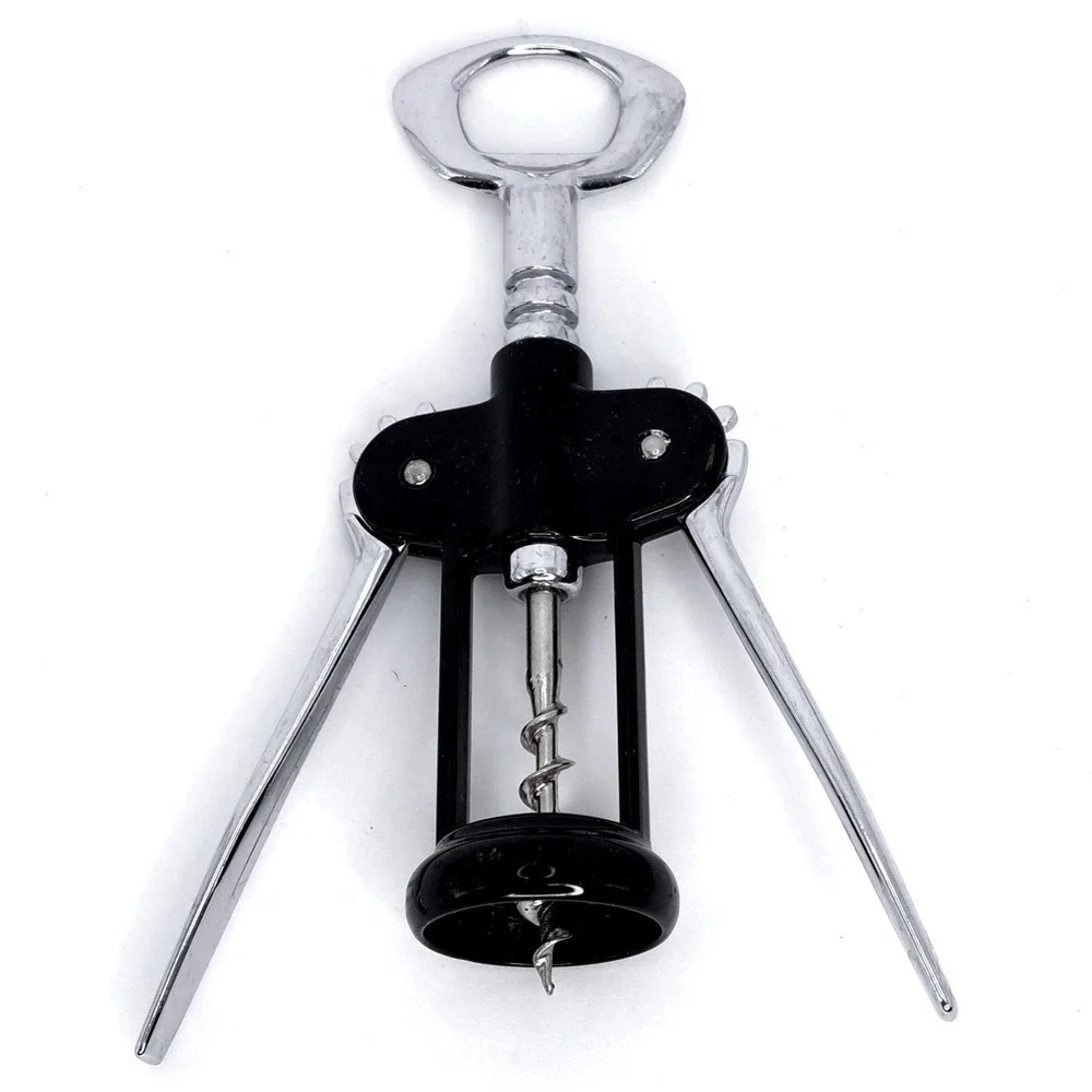 Winged‎ Corkscrew Wine Opener Vintage Black Chrome Barware Tool Retro